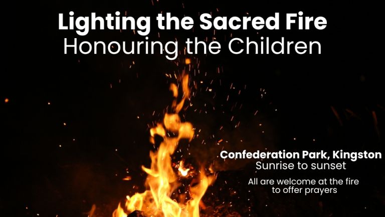 lighting the sacred fire honouring the children