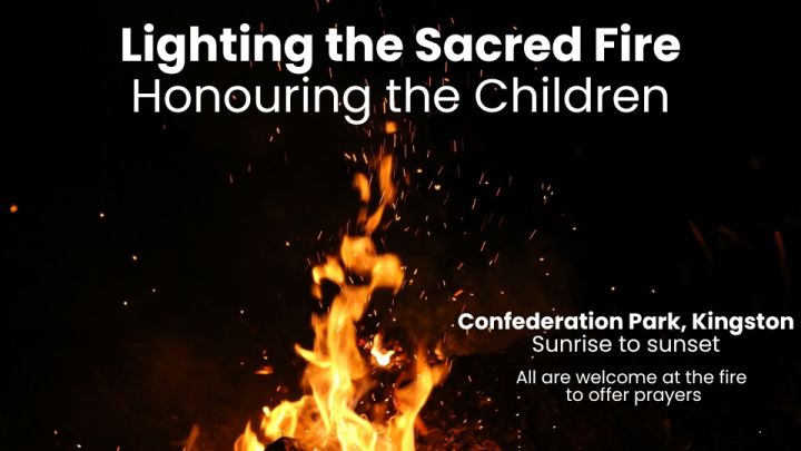 lighting the sacred fire honouring the children